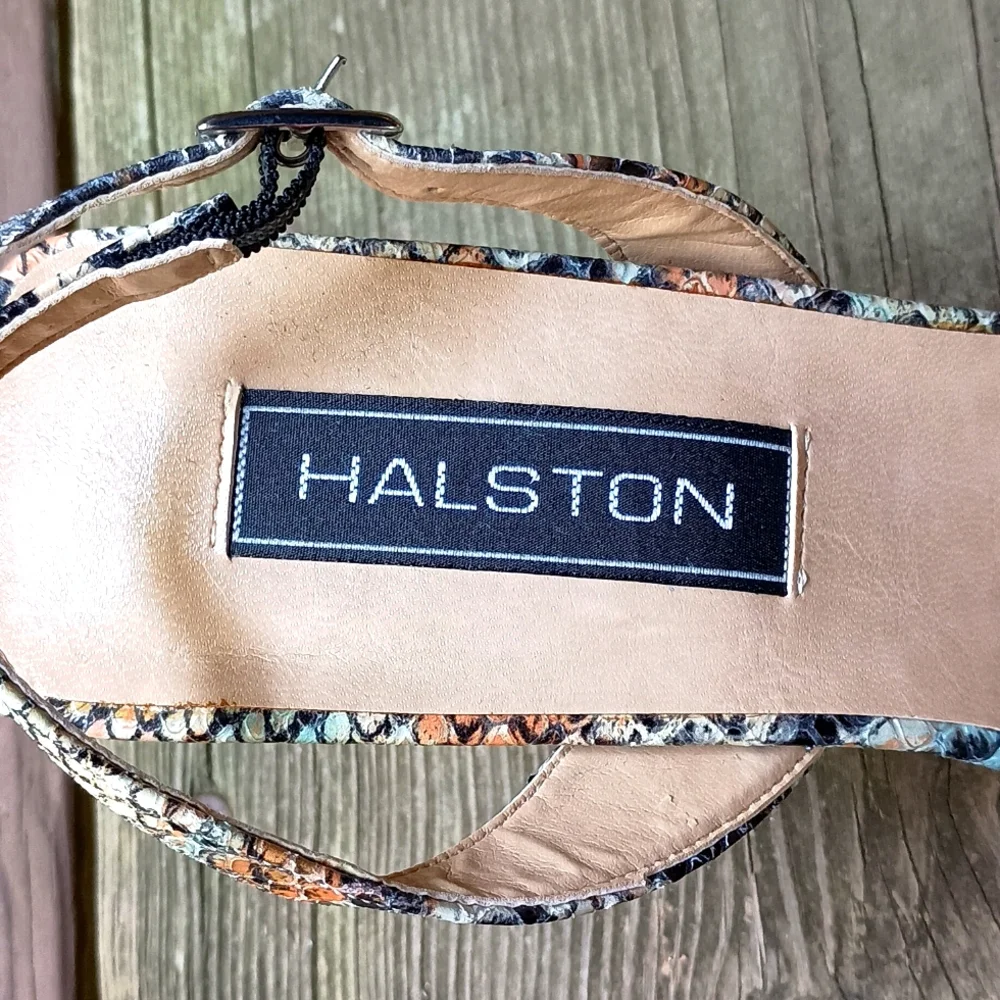 Halston Snakeskin Sandals - Picture 4 of 8